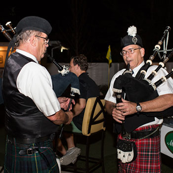 Bagpipes usher in last call nightly.